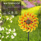 VEWOSTAR 13Inch Metal Sunflower Wind Spinner Outdoor Decor with Stake