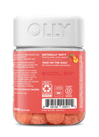 OLLY Probiotic + Prebiotic Gummy, Digestive Support and Gut Health, 500 Million CFUs, Fiber, Adult Chewable Supplement for Men and Women, Peach, 30 Day Supply - 30 Count (Pack of 12)