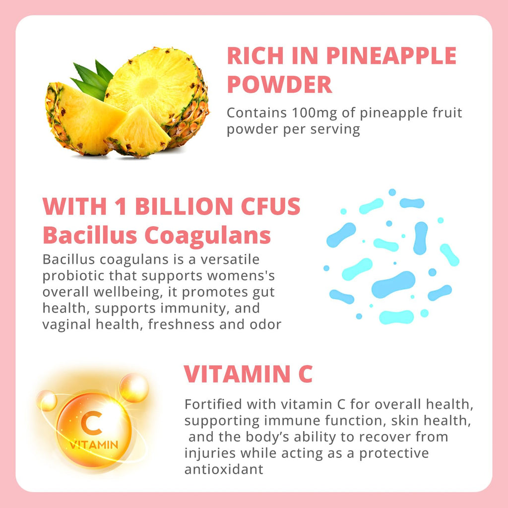 Nature Aurora Premium Feminine Balance Gummies - Women's pH Balance & Vaginal Probiotics Support with Immune Support - Vegan, Gluten-Free - Hawaiian Pineapple Flavor - 60 Count