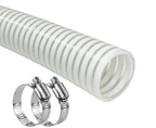 1 1/2 "-12 Ft Pool Filter Pump Connection Hose Premium Kink Free PVC Swimming Replacement Tube for Above Ground Pools, Includes 2 Hose Clamps and Can Be Cut as Needed