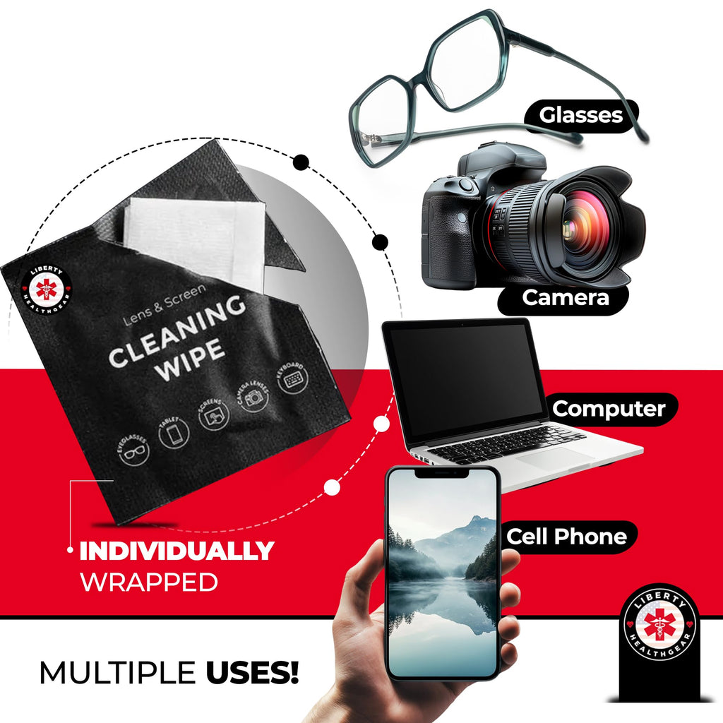 400 Eyeglass Cleaning Wipes + Microfiber Cloth for Eyeglasses & Lens Cleaner | Pre-Moistened, Individually Wrapped, Less Alcohol Formula | Lens Wipes for Eyeglasses, Eye Glasses, Lenses & Screen