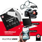 400 Eyeglass Cleaning Wipes + Microfiber Cloth for Eyeglasses & Lens Cleaner | Pre-Moistened, Individually Wrapped, Less Alcohol Formula | Lens Wipes for Eyeglasses, Eye Glasses, Lenses & Screen