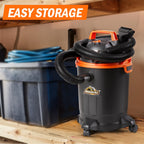 Armor All VO405P 0901 4 Gallon Wet/Dry Vac 2.0 Peak HP Shop Vacuum with Nozzles & Brush,Black/Orange