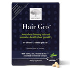 NEW NORDIC Hair Gro - Natural Hair Growth Product with Biotin, Apple Extract & Patented Tocotrienol Complex - Non-GMO, Gluten-Free & Dairy-Free - 60 Vegan Tablets (Pack of 2)