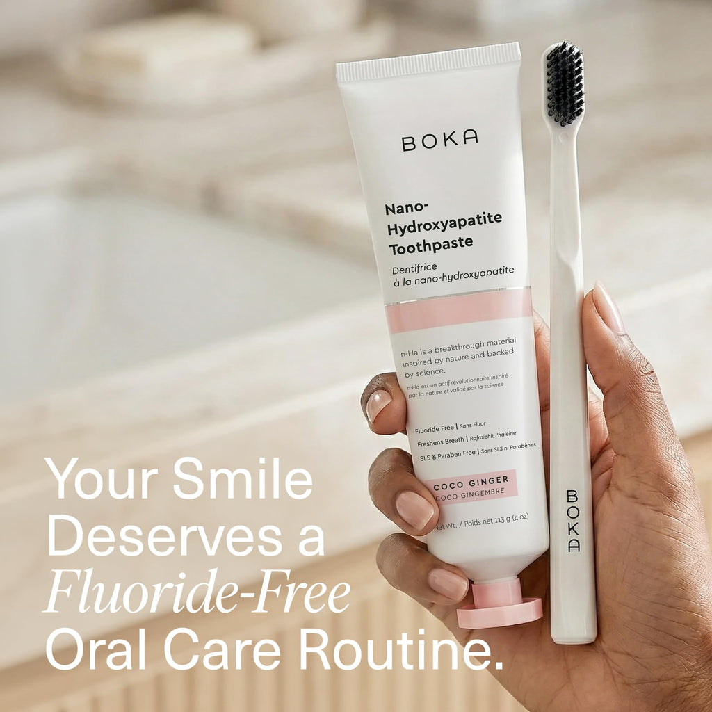 Boka Fluoride Free Toothpaste, Nano Hydroxyapatite Toothpaste, Appropriate for Sensitive Teeth - for Adult Oral Care - Coco Ginger Flavor, 4 Fl Oz 1Pk US Manufactured