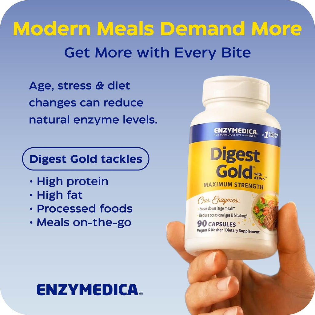 Enzymedica Digest Gold, Maximum Strength, ATPro Energy Support - 90 Caps