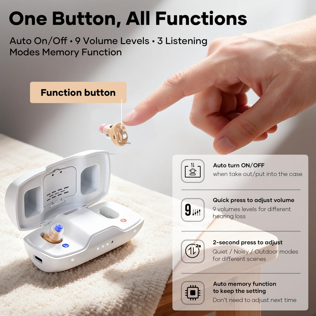 iBstone Nova Hearing Aids for Seniors Adults – Superior Sound Quality, Smart Noise Cancelling, No Feedback, Auto On/Off, Rechargeable, OTC
