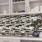 Livebor Peel and Stick Backsplash Wallpaper Kitchen Backsplash Wallpaper 17.7inchx393.7'' Tile Contact Paper Kitchen Peel and Stick Countertops Waterproof Contact Paper for Bathroom Black/Gray