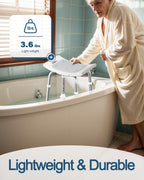 HOMLAND Shower Chair for Inside Shower, 400 lbs Adjustable Shower Stool with Suction Feet, Shower Seat for Inside Tub Bathroom Bench Bath Chair for Elderly and Disabled - Light Gray
