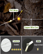 Solar Camping String Lights, 4 in 1 Fairy String Lights, Portable Waterproof Camp Lamp with 8 Lighting Modes, Hanging Rechargeable Tent Lantern for Christmas Decorations Patio Party Essentials-39.4 FT