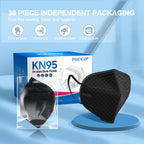 FGCCJP KN95 Face Mask 30pcs Disposable Face Masks Individual Packed Safety 5 Layers Breathable Cup Dust Masks Filtration>95% for Adults Men Women(Black)