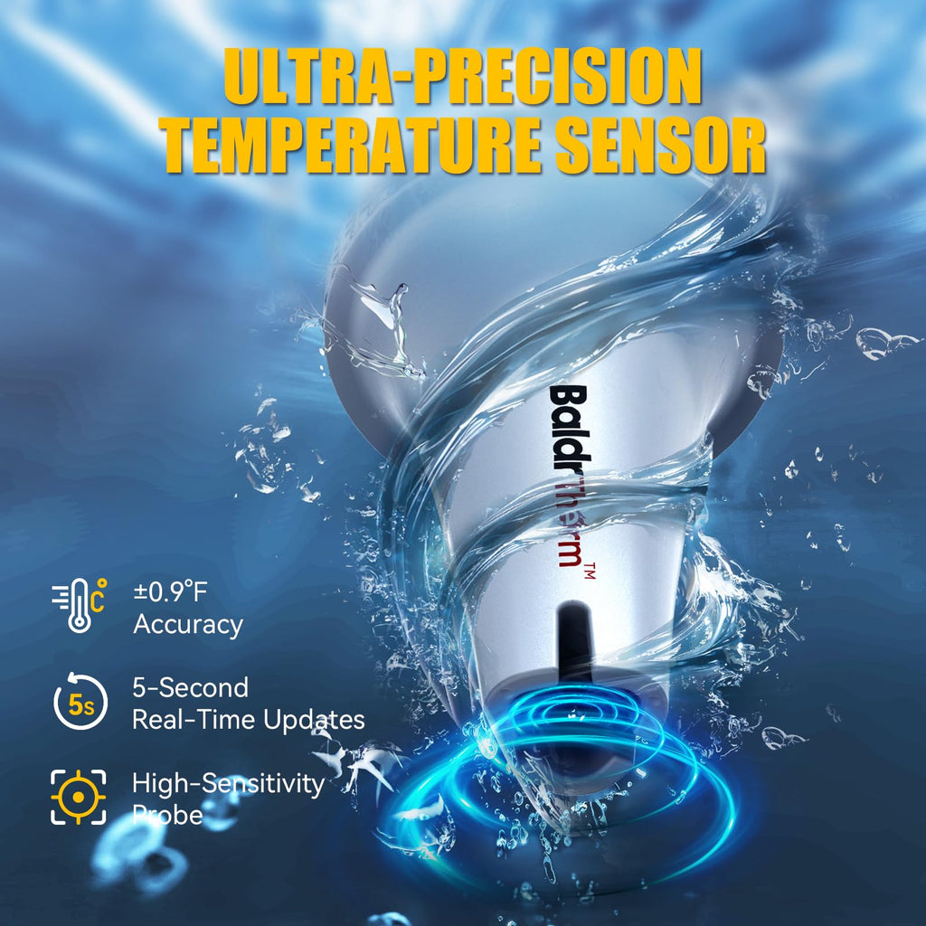 Pool Thermometer Digital Floating Easy Read, Anti-Fog 360° Reading with Indoor Temperature Humidity Monitor, IPX7 Water Temperature Monitor for Hot Tub/Ice Bath/Swimming Pool/SPA/Aquarium/Pond