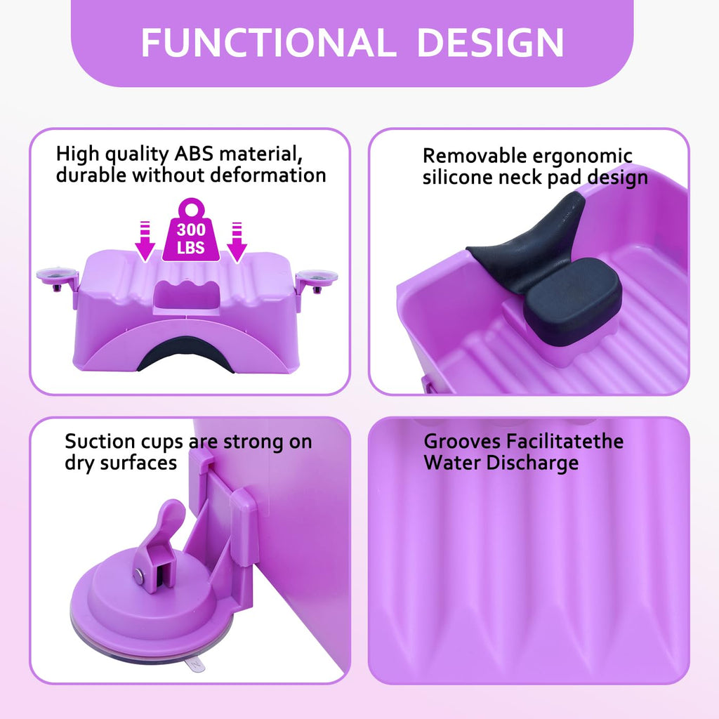 Portable Shampoo Basin for Kids, Baby, Children,Tear Free Hair Washing Basin Tray at Home (Purple)