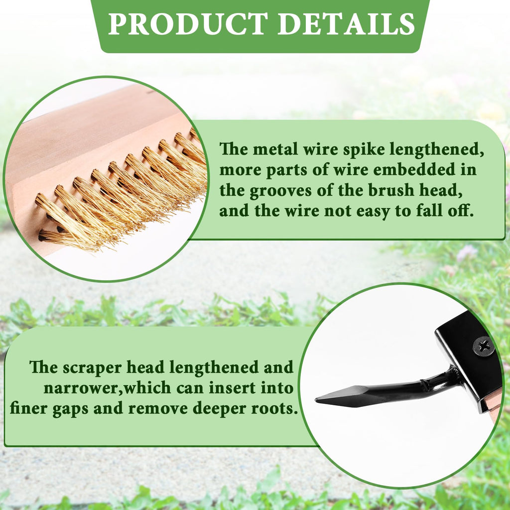 MUDEREK Crack Weeder Tool - Weed Puller Tool with 2 Heads and Scraping Hook