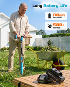 SEESII Electric Stand-Up Weed Puller, Steel 3-Claw Spiral, 40"-47" Handle