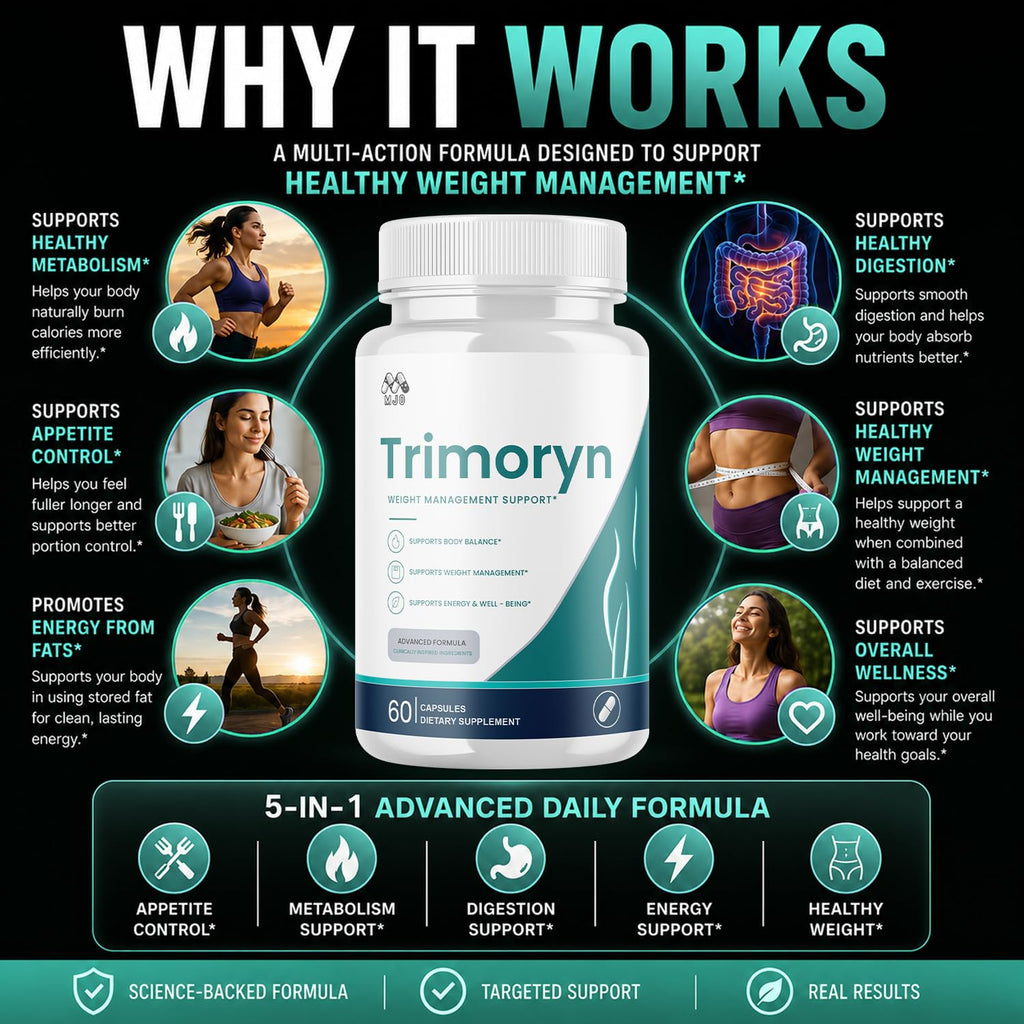 (5 Pack) Trimoryn Capsules, Official Trimoryn Pills with All Natural Ingredients, Advanced Trimorin Wellness Support Supplement, Max Strength Healthy Lifestyle Vitamins for Women & Men (300 Capsules)