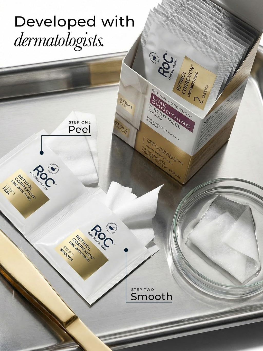 RoC Retinol Correxion Line Smoothing 2-Step Peel Pads - 20 Treatments