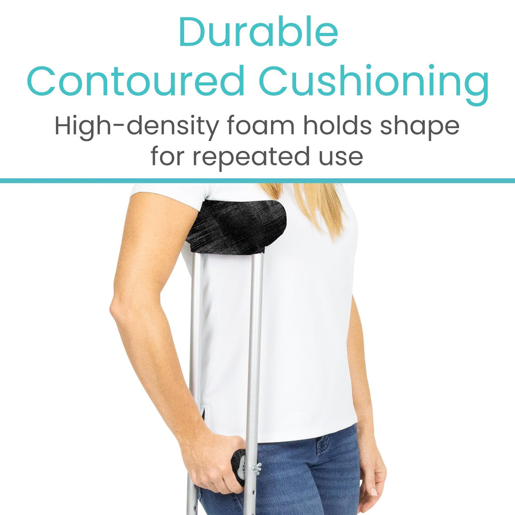 Vive Premium Crutch Pads & Hand Grips - Comfortable, Breathable, Machine Washable Padding - Moisture Wicking & Odor Reducing Pillow Accessory Covers for Adult & Youth Walking Crutches
