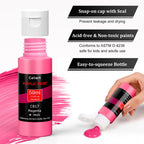 Caliart 24 Colors Acrylic Paint Set with 12 Brushes