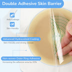 Heagimed 22pcs Ostomy Supplies Colostomy Bags, 2-Piece Colostomy Bags, Two-Piece Drainable Pouches with Closure for Ileostomy Stoma Care, Cut-to-Fit, 70mm Max (16 x Ostomy Bags+ 6 x Skin Barrier）