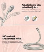 Filtered Shower Head with Handheld, 9-Spray Mode High Pressure Detachable Shower Head with Filters for Hard Water - Remove Chlorine Brushed