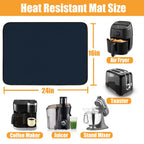 Amerbro Heat Resistant Mats for Countertop - Fireproof 16x24 in Heat Resistant Mats for Air Fryer - Kitchen Countertop Protector Hot Pad for Air Fryer, Coffee Maker, Stand Mixer, Oven - Blue - 2PCS
