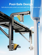 Kompoll Pool Bar Heavy Duty & Stable Poolside Bar for Above Ground Pool, Fits Top Rails up to 4.48" or Less, Holds 110 lbs, 49" x9.6" Swim Up Bar for Frame Round & Oval Above Ground Pools Accessories