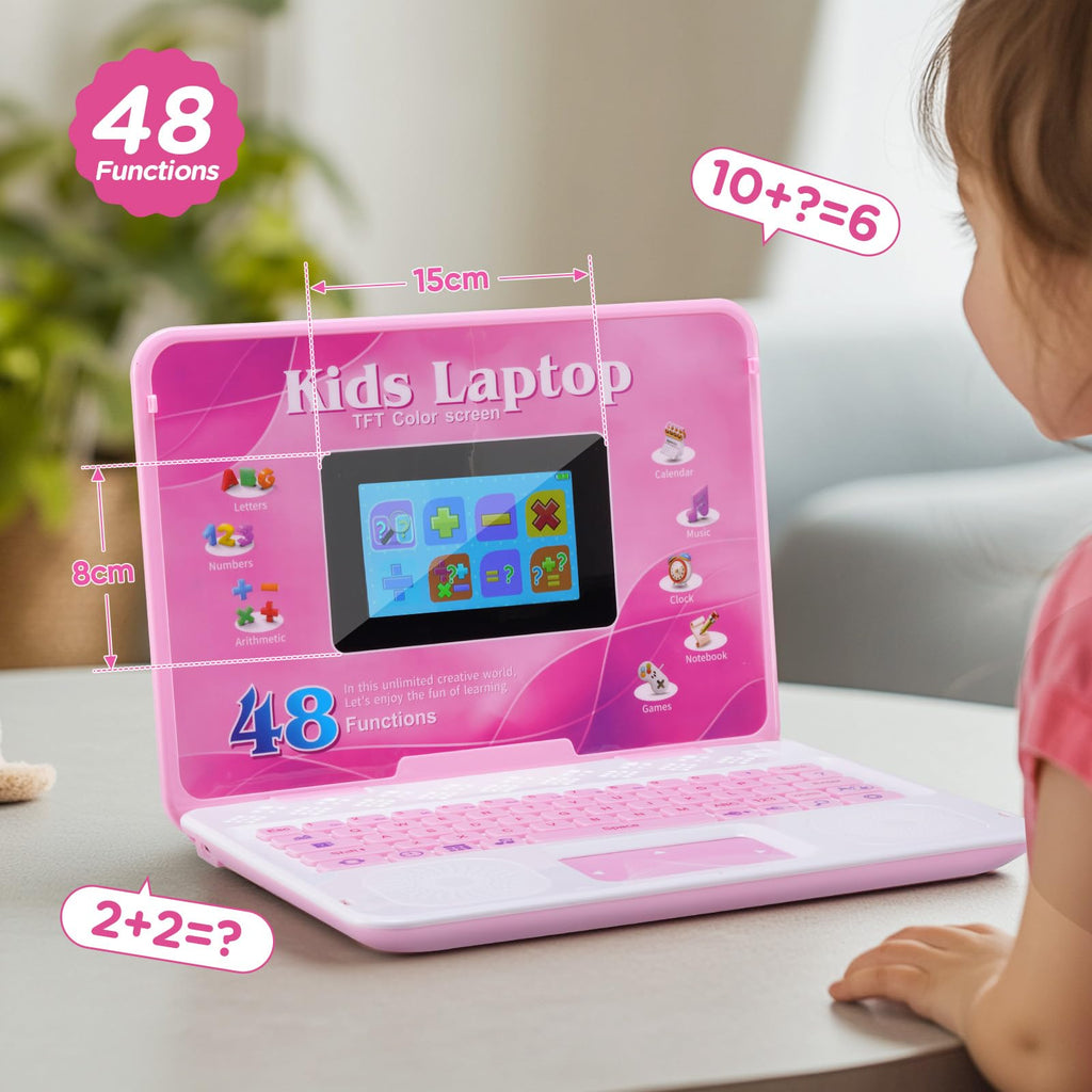 Kids Laptop, Educational Color Screen Laptop with 48 Learning Modes, Laptop for Kids Ages 5+