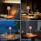 Yogaret Pink Cordless Table Lamp Set of 2 for Patio Restaurant Home Dinner Dining