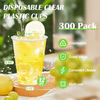 Lamosi 300 Pack 12 oz Clear Plastic Cups, Disposable Cold Drinking Cups