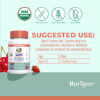 MaryRuth Organics Toddler Multivitamin Gummies + Postbiotics | USDA Organic | Vitamins for Kids Ages 2+ | Immune Support | Vitamin C | Vitamin D3 | Vitamin A | Zinc | Vegan | Non-GMO | 60 Servings