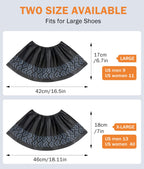 DclobTop 200Pack Black Recycable Shoe Covers Disposable -Non-Slip Shoe Covers for Indoors Reusable, Durable, Breathable Booties, 2 Sizes Fits Up To 12 US Men and 13 US Women Size