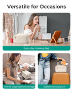 BAGSMART Travel Makeup Bag, Cosmetic Bag Make Up Organizer Case, Warm gray, Elegant