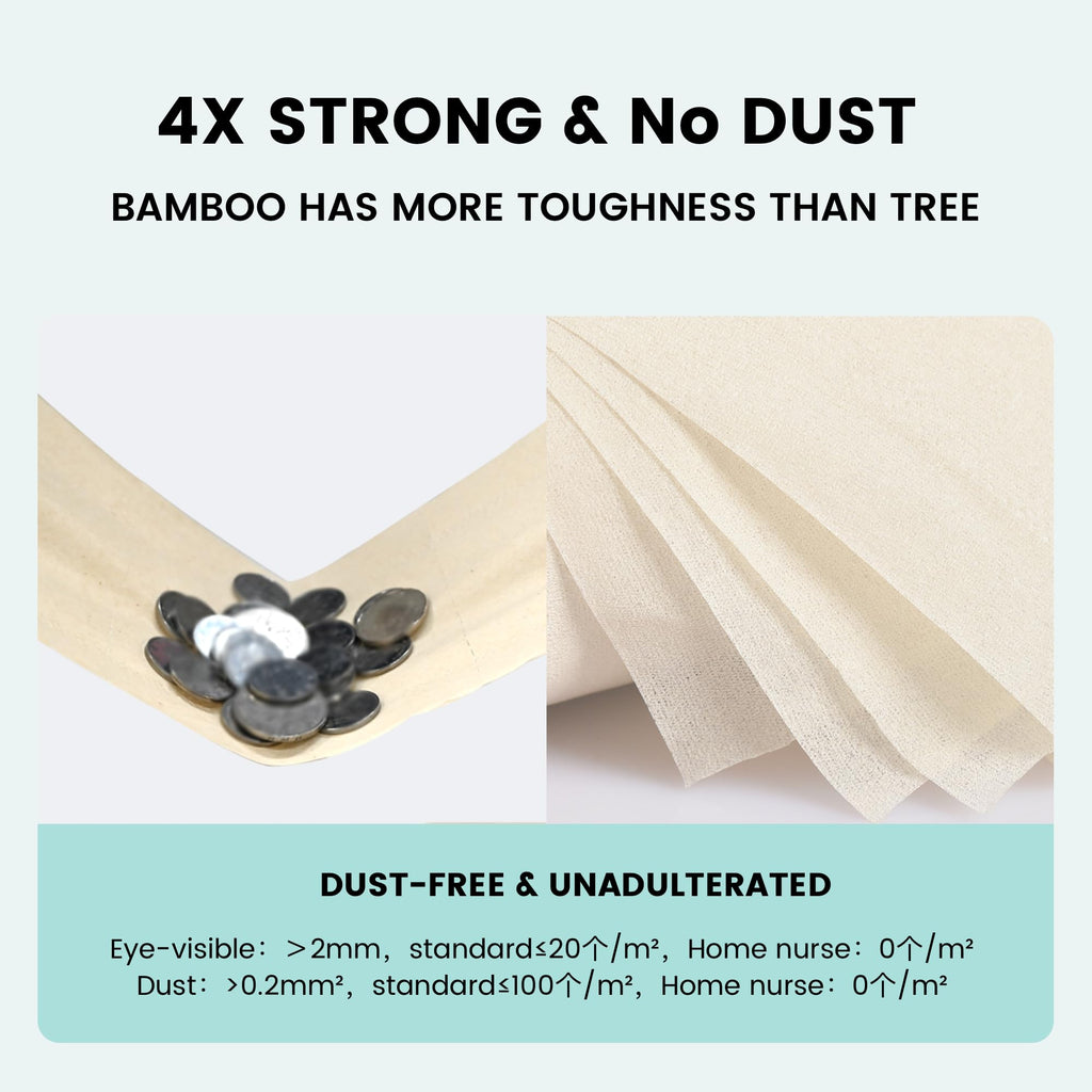 Home Nurse 4-Ply Bamboo Toilet Paper 24 Rolls, Unbleached Septic Safe Toilet Paper, No Lint Strong Absorbent, Chemical Free Eco Friendly Tree Free Bulk Toilet Paper