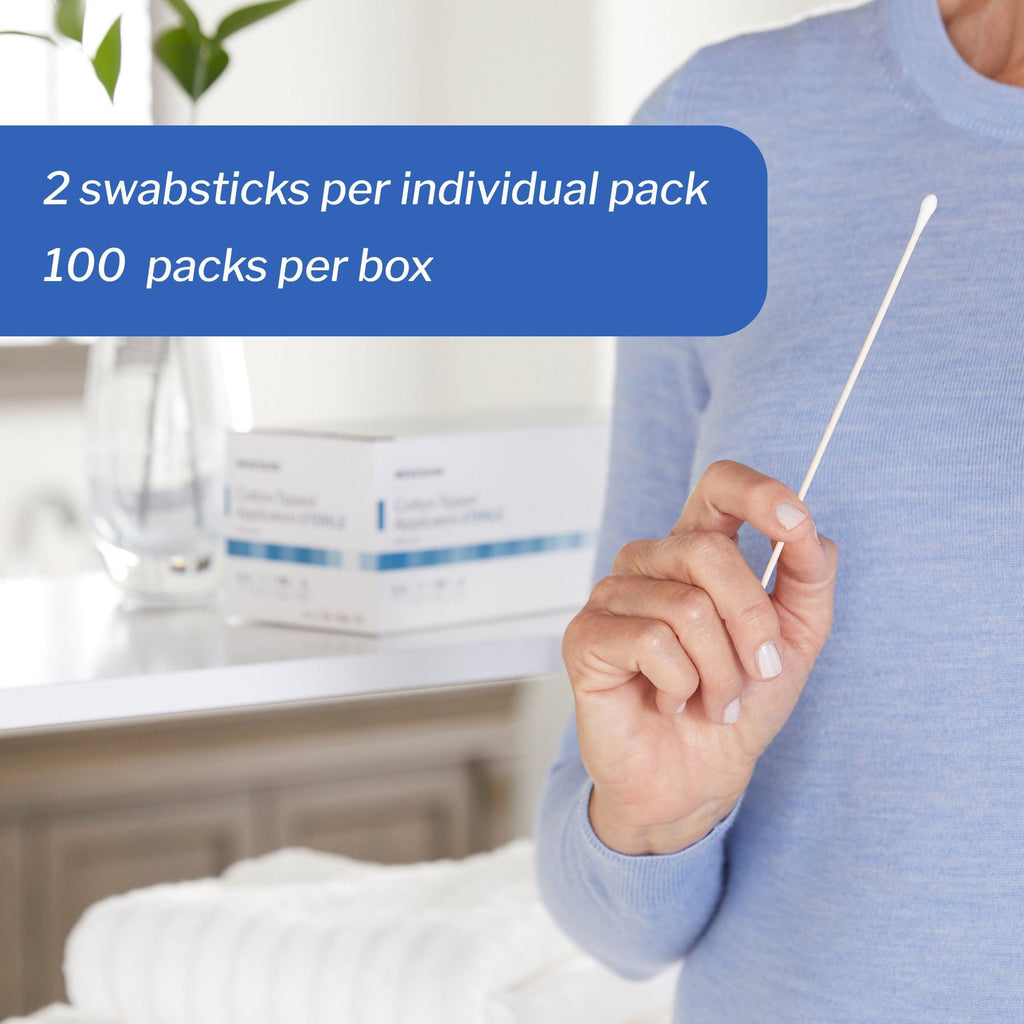 McKesson Sterile Cotton Tipped Applicators, Cleaning, 6 in, 200 ct