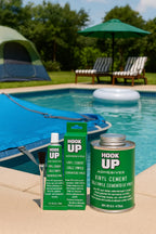 HOOK UP Vinyl Cement – Waterproof Pool Liner Repair Glue for Vinyl & PVC, Fast-Drying Flexible Contact Cement for Inflatables, Air Mattresses, Boats, Tarps, Hot Tubs & Pool Patch Repairs (16 oz)