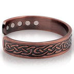 Reevaria Heavyweight Large Copper Celtic Magnetic Cuff Bracelet for Men, with 10 Magnets