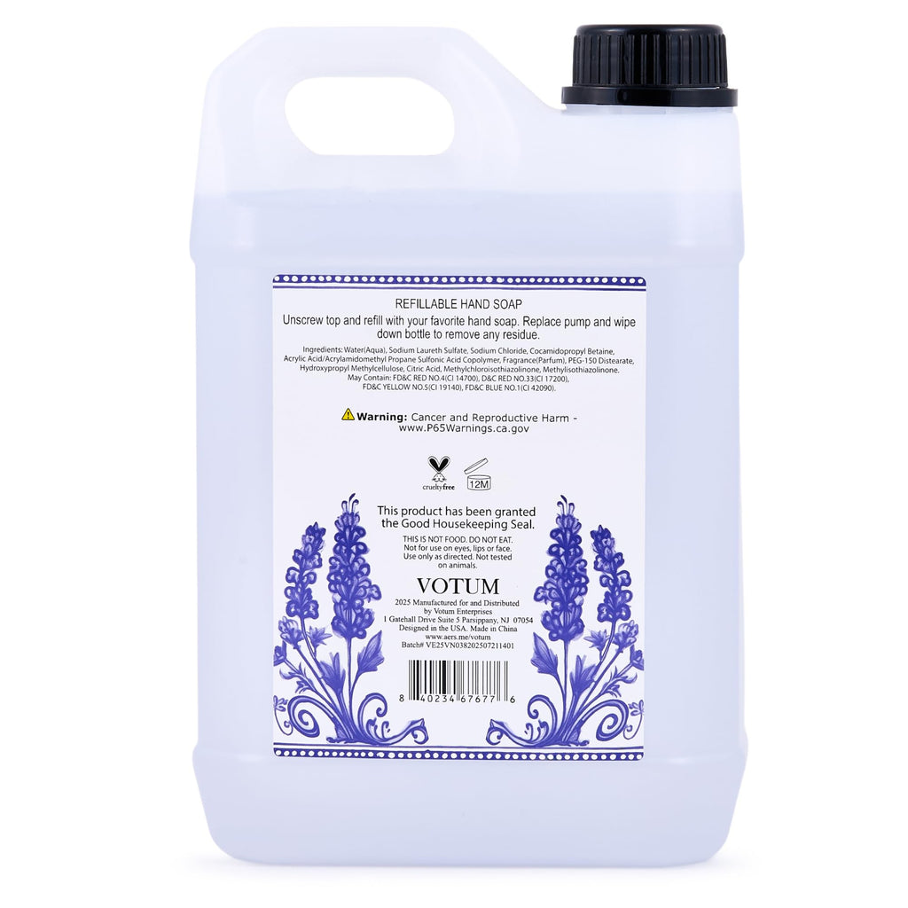 SIMPLE PLEASURES Lavender Fields Hand Soap Refill Jug – 71 oz Liquid Hand Wash Refill, Gentle Moisturizing Formula with Relaxing Lavender Scent