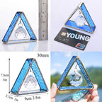 Blue Stained Glass Pyramid Suncatcher Hanging Ornament Window Decor