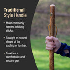 Brazos Rustic Wood Walking Stick, Hardwood, Traditional Style Handle, for Men & Women, Made in The USA, 48"