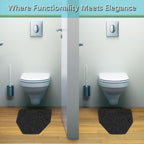 Basima Urinal Mats for Men Bathroom 12 Pack Washable Bulk Rubber Urinal Floor Mats for Toilet Commercial, Non-Slip Disposable Urinal Pads for Mens Room, 17.5" x 20.5", Black