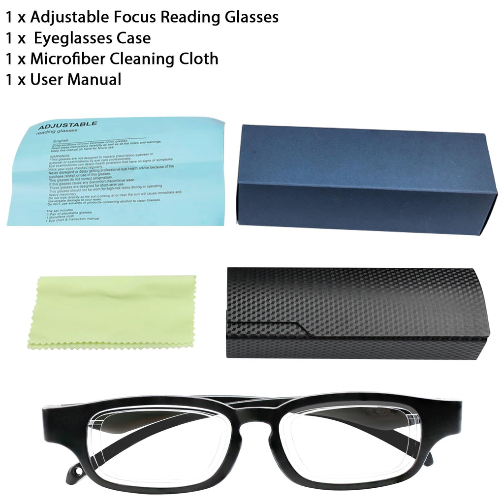 Ouolipraa Flex Focal Adjustable Glasses Dial Vision Reading Glasses Zoom Eyeglasses for Men Women One Power Auto Focus 0D to 400D Presbyopic Readers Variable Focus Eyewear Read Distance Near Far Sight