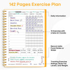 Fitness Workout Journal for Women & Men, A5(5.5" x 8.6") Workout Log Book Planner for Tracking, Progress, and Achieving Your Wellness Goals-Yellow