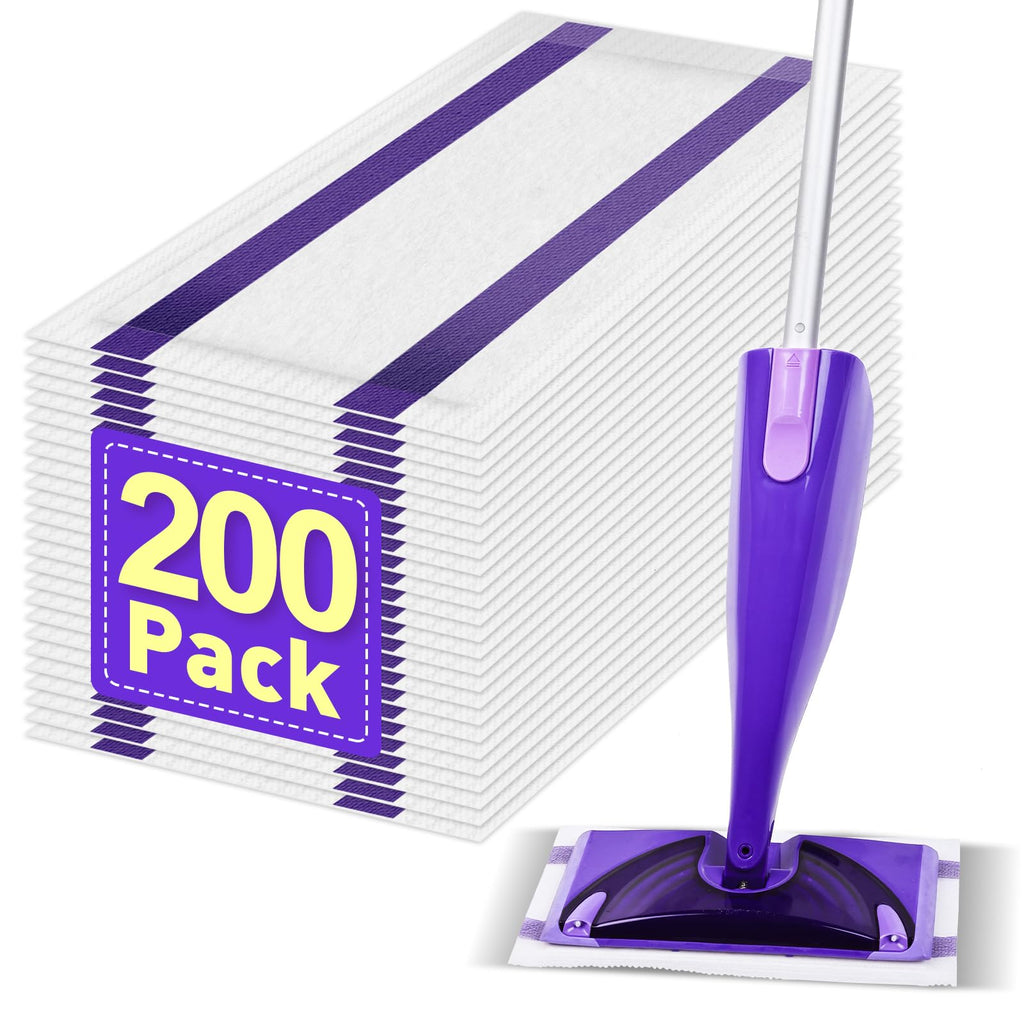 Mop Pads Refills Compatible with WetJet Mop, Disposable Mop Pads for Hardwood Floors, Tile, Laminate & Multi-Surface Cleaning, 200 Pack