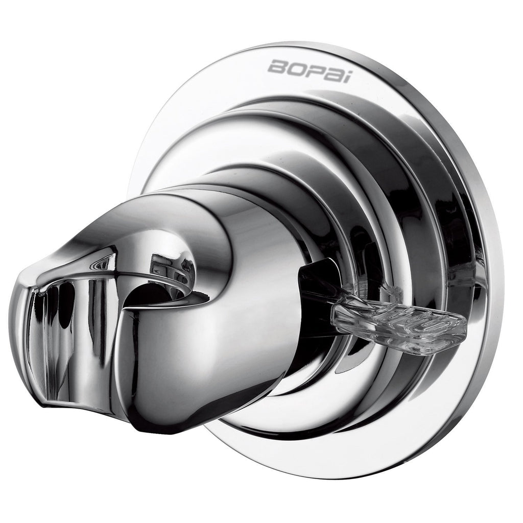 BOPai Suction Cup Shower Head Holder for Handheld Shower – No Drill, For Smooth Surfaces Only, Vertical Mount Only, Chrome