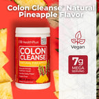 Health Plus Colon Cleanse Digestive Support | No Artificial Flavors | Daily Fiber for Toxin Elimination to Reduce Bloating | Psyllium Husk | Pineapple Flavor | 9 Ounces, 36 Servings