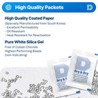 Dry & Dry 5 Gram [30 Packets] Silica Gel Packets Silica Gel Desiccants, Silica Gel Packs - Rechargeable Moisture Absorbers for Food Storage, Electronics, 3D Filament & Safes