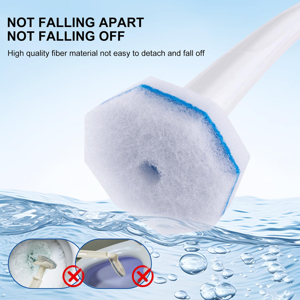 LufamlyGo Upgraded 60pcs Toilet Wand Refills fits Clorox Toilet Wand, Thickened Cleaning Layer, Won’t Fall Apart, Disposable Bathroom Cleaning Scrub Pads with Fresh Scent, for Home & Commercial Use