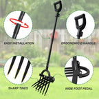 REILEIHODE Broad Fork Garden Tool, 63" Heavy Duty Broadfork Hand Tiller with Double 5+4 Sharp Tines, Garden Pitchfork with Ergonomic D-Shaped Handle, Spading Dig