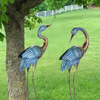 Natelf Outdoor Garden Crane Statues Blue Heron for Lawn Yard Decor